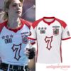 BTS Jimin World Cup 2026 Halftime Show Jersey product layout alongside Jimin wearing the white and red jersey