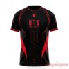 BTS World Tour 2026 jersey front featuring red BTS logo and World Tour 2026 text on black sports tee