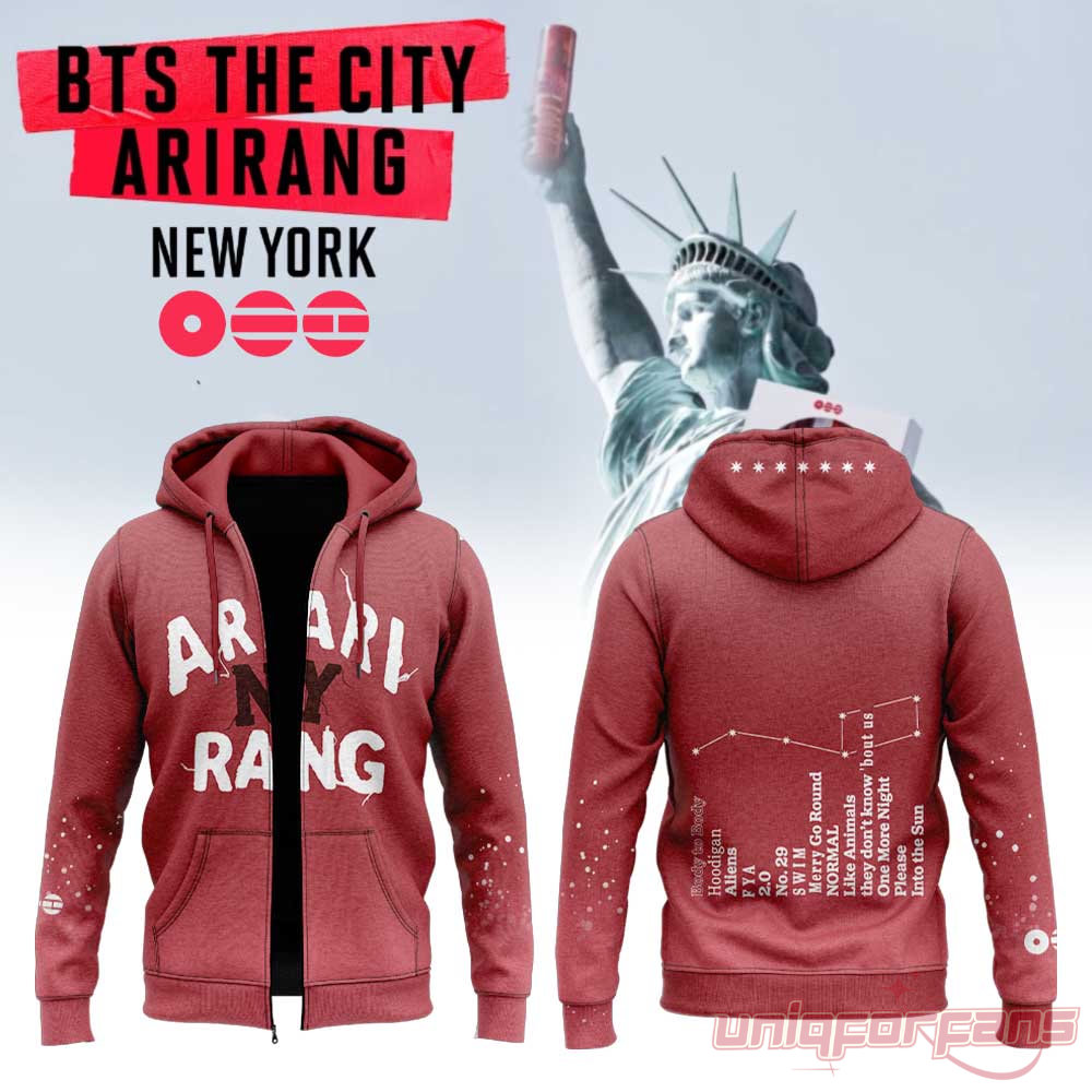 BTS World Tour Arirang New York HoodieZip Collection BTS World Tour Arirang New York HoodieZip Collection