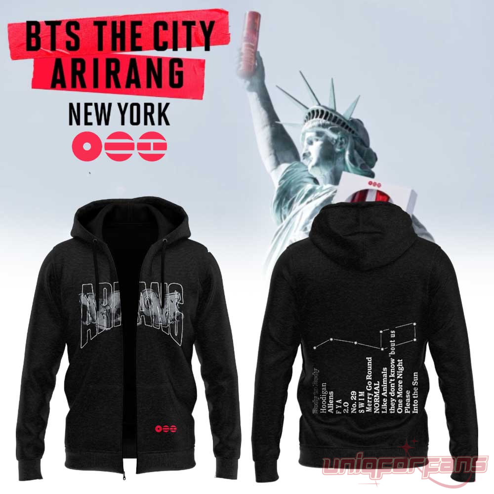 BTS World Tour Arirang New York HoodieZip Collection BTS World Tour Arirang New York HoodieZip Collection
