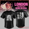 Bebe Rexha UK Tour At London Baseball Jersey in black with Expectations album portrait layout
