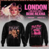 Bebe Rexha UK Tour At London Sweatshirt in washed black with photo collage and logo back