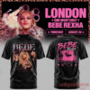 Bebe Rexha UK Tour At London T-Shirt in washed black with photo collage and pink text