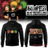 Blink-182 TOYPAJ 25th Anniversary Black Hoodie with front logo icons and back album video photo print with signatures