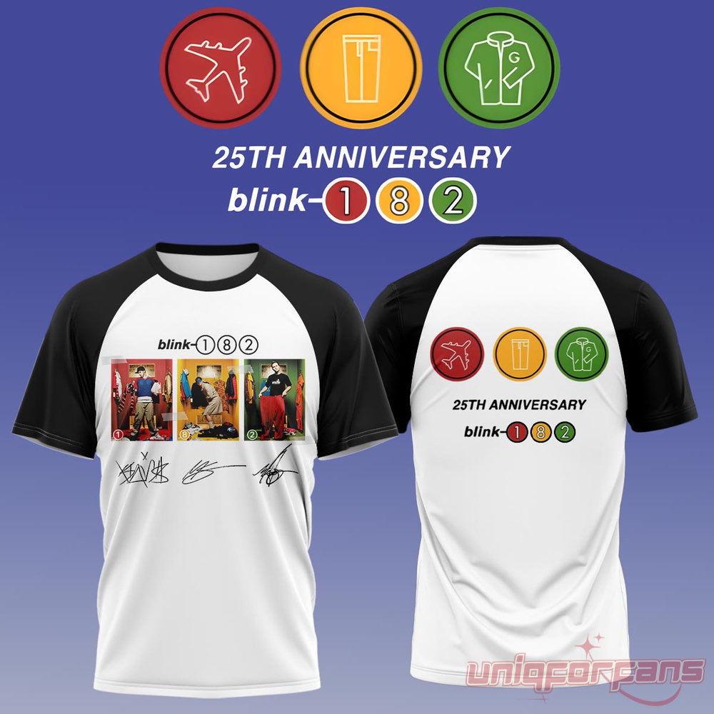 Blink-182 Anniversary Collection Signature T-Shirt Limited Edition Blink-182 Anniversary Collection Signature T-Shirt Limited Edition