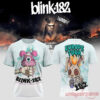 Blink-182 Meltdown Europe Edition Tee, white graphic shirt featuring a pink ice cream scoop bunny and zombie rabbit