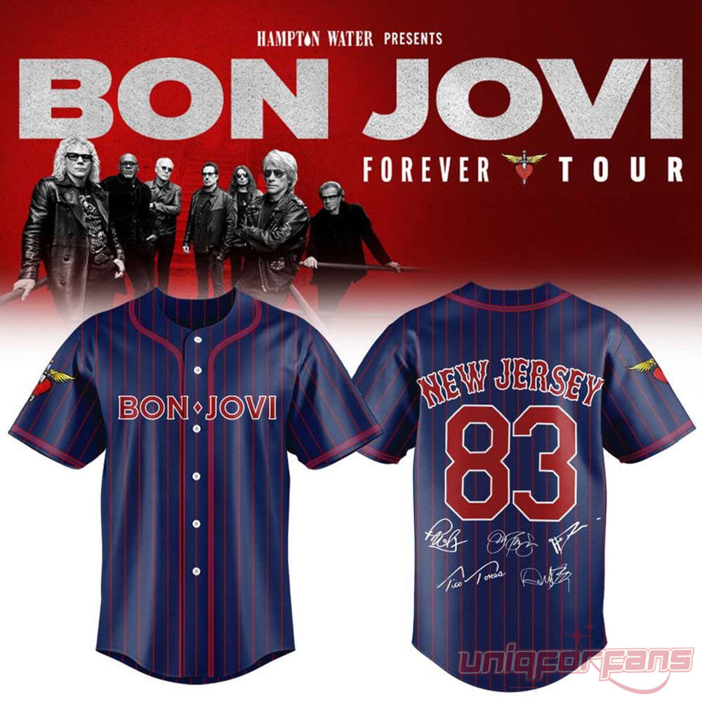 Bon Jovi Forever Tour 2026 Members Signature Edition Baseball Jersey Bon Jovi Forever Tour 2026 Members Signature Edition Baseball Jersey