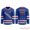 Bon Jovi x New York Rangers Forever Tour Madison Square Garden 2026 Signature Hockey Jersey with promotional banner