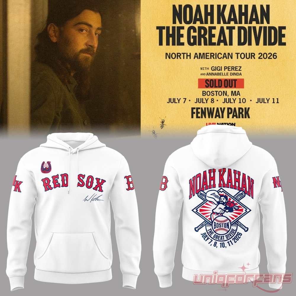 Boston Red Sox x Noah Kahan The Great Divide Tour 2026 At Fenway Park Hoodie Boston Red Sox x Noah Kahan The Great Divide Tour 2026 At Fenway Park Hoodie
