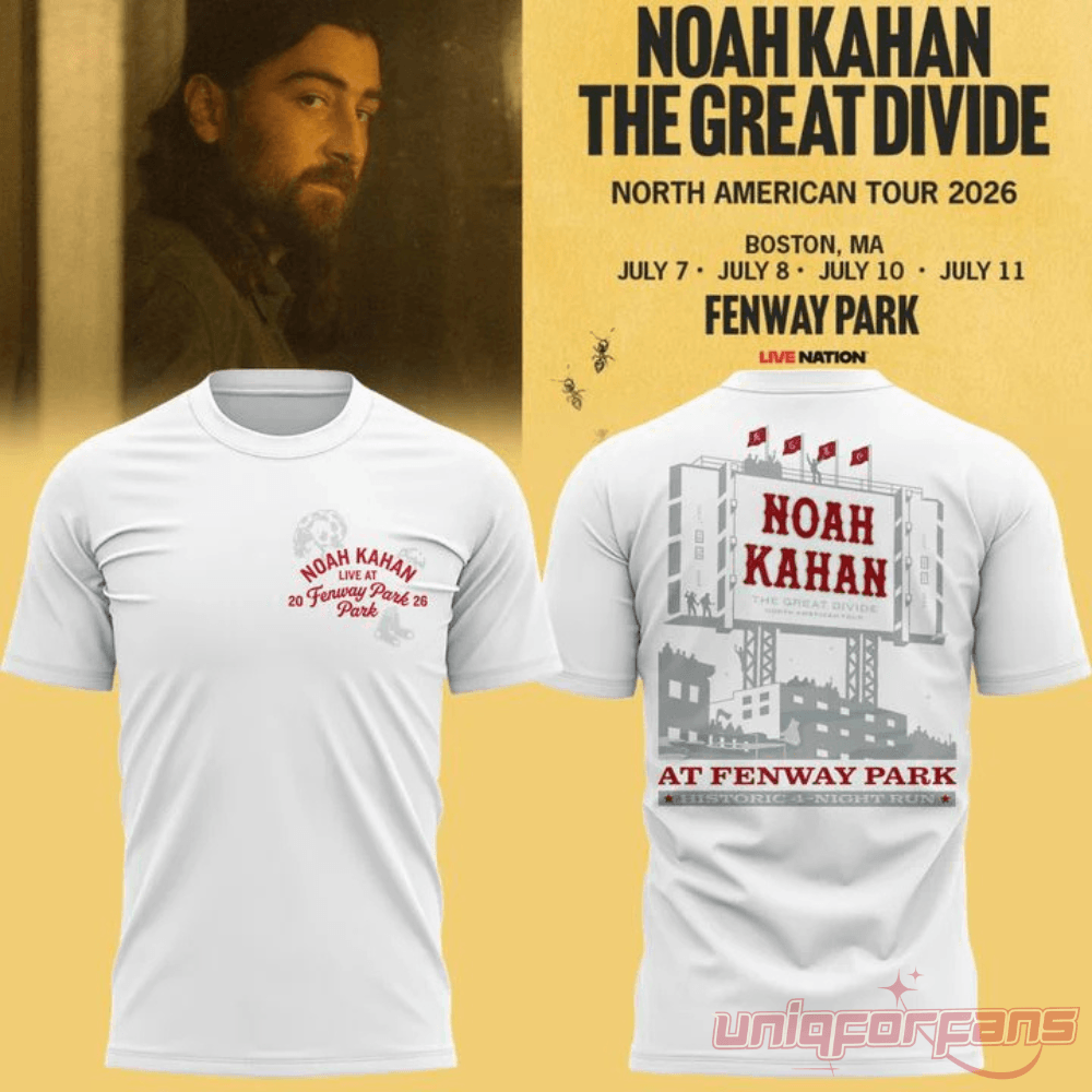 Boston Red Sox x Noah Kahan The Great Divide Tour 2026 At Fenway Park Tee Boston Red Sox x Noah Kahan The Great Divide Tour 2026 At Fenway Park Tee