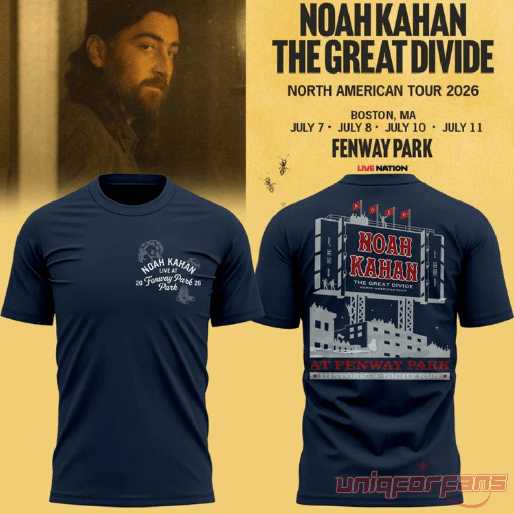 Boston Red Sox x Noah Kahan The Great Divide Tour 2026 At Fenway Park Tee Boston Red Sox x Noah Kahan The Great Divide Tour 2026 At Fenway Park Tee