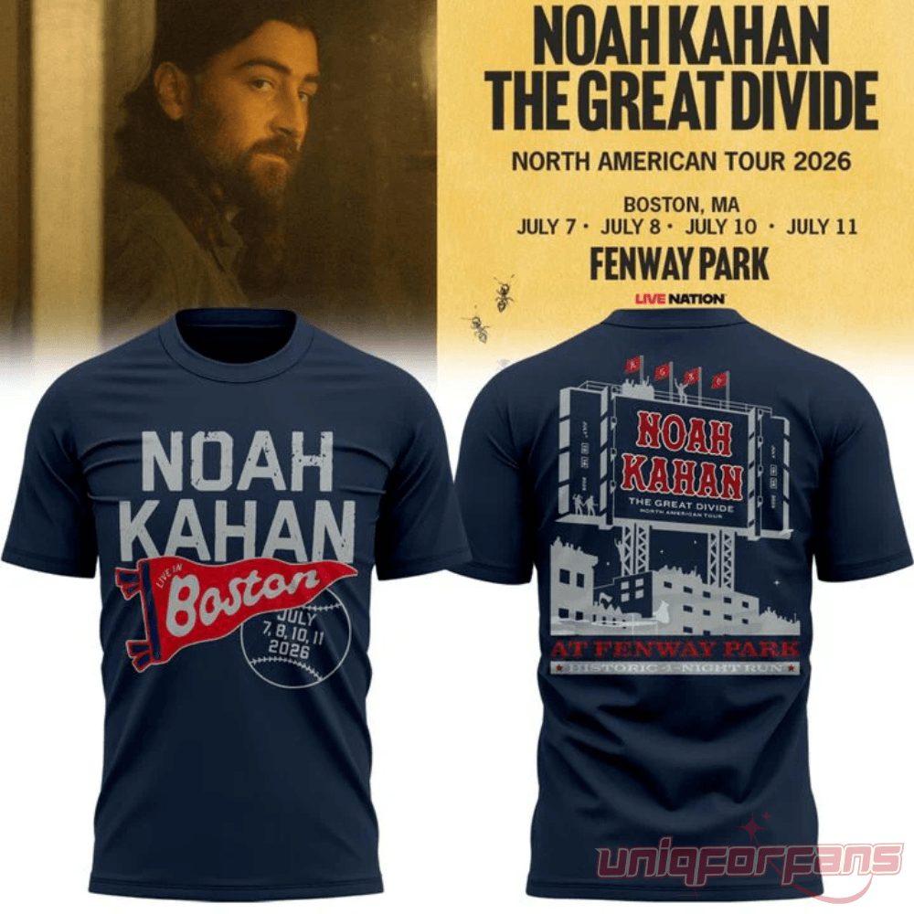 Boston Red Sox x Noah Kahan The Great Divide Tour 2026 At Fenway Park Tee Boston Red Sox x Noah Kahan The Great Divide Tour 2026 At Fenway Park Tee