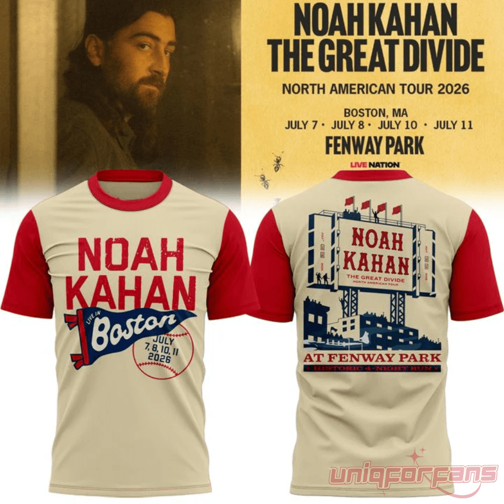 Boston Red Sox x Noah Kahan The Great Divide Tour 2026 At Fenway Park Tee Boston Red Sox x Noah Kahan The Great Divide Tour 2026 At Fenway Park Tee