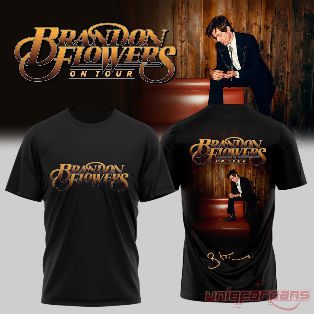 Brandon Flowers On Tour 2026 Signature Black Edition Tee Brandon Flowers On Tour 2026 Signature Black Edition Tee