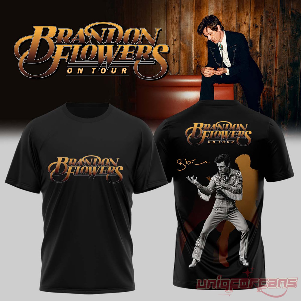 Brandon Flowers On Tour 2026 Signature Black Edition Tee Brandon Flowers On Tour 2026 Signature Black Edition Tee