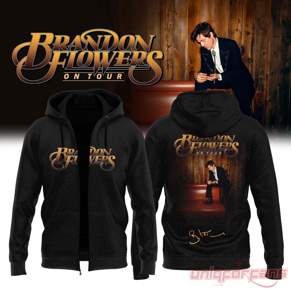 Brandon Flowers On Tour 2026 Signature Black HoodieZip Edition Brandon Flowers On Tour 2026 Signature Black HoodieZip Edition