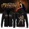 Brandon Flowers On Tour 2026 Signature Black HoodieZip Edition, dark gray zip-up featuring fringe jacket back graphic