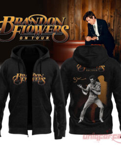 Brandon Flowers On Tour 2026 Signature Black HoodieZip Edition