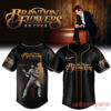 Brandon Flowers On Tour 2026 Signature Edition Jersey, black button-up baseball shirt with fringe jacket back graphic