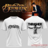Brandon Flowers On Tour 2026 Signature White Edition Tee, white t-shirt with Thrasher text and fringe jacket back graphic