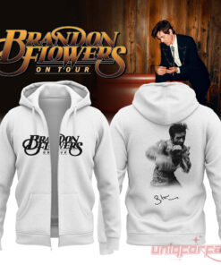 Brandon Flowers On Tour 2026 Signature White HoodieZip Edition