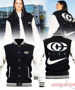 Caitlin Clark Black And White Special Baseball Jacket