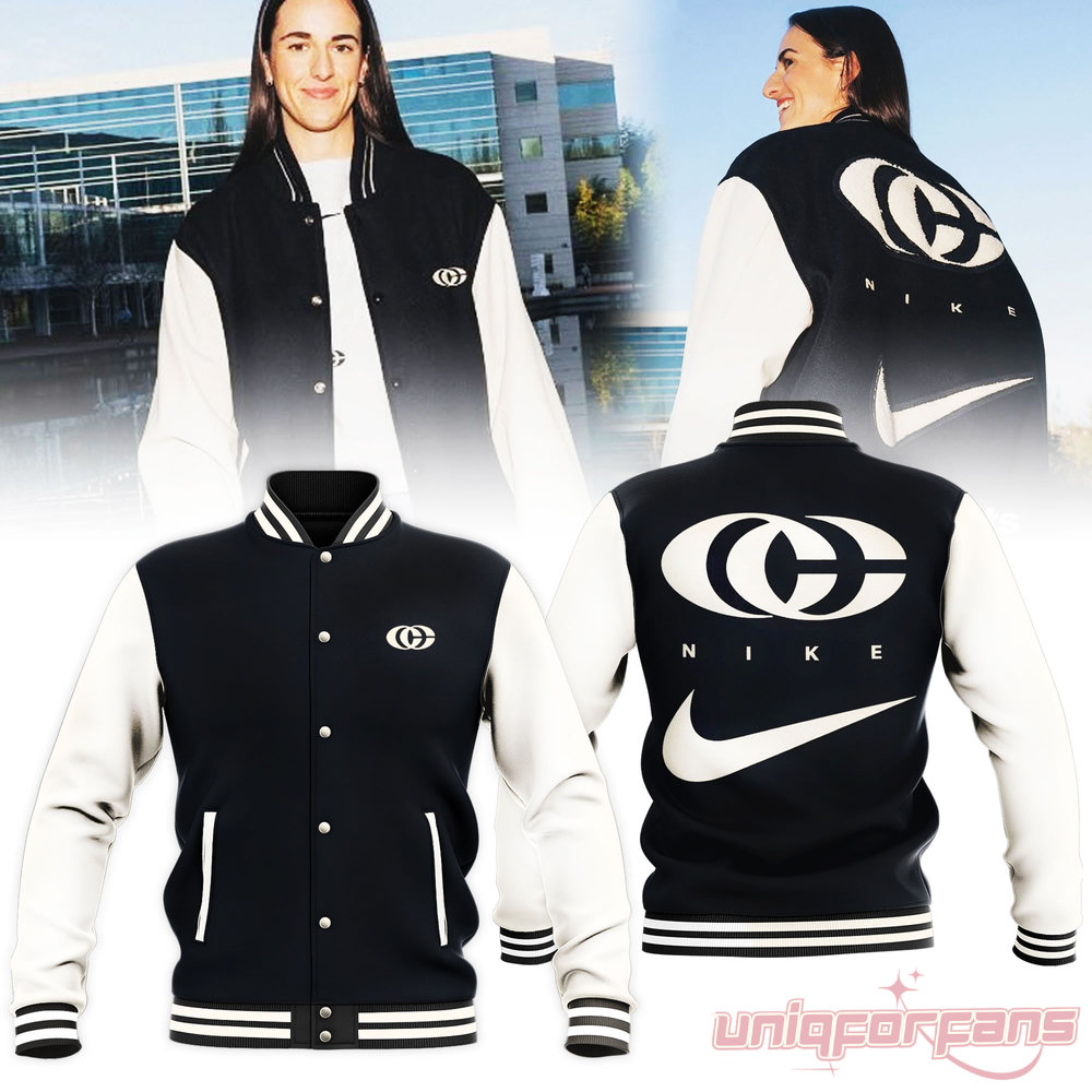 Caitlin Clark Black And White Special Baseball Jacket Caitlin Clark Black And White Special Baseball Jacket