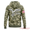Chicago Cubs Armed Forces Appreciation 2026 Event Hoodie camo back view with eagle graphic and Roman numerals