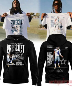 Dak Prescott Most Career Passing Yards Dallas Cowboys Hoodie Collection