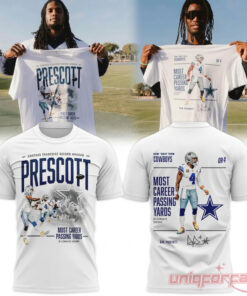 Dallas Cowboys Dak Prescott Most Career Passing Yards Special Shirt Dallas Cowboys Dak Prescott Most Career Passing Yards Special Shirt