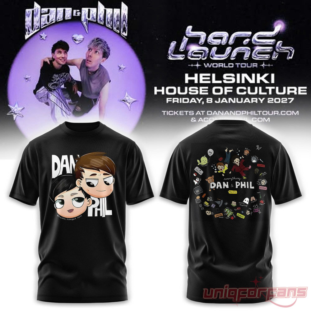 Dan and Phil Announce Hard Launch World Tour 2026 T-Shirt Dan and Phil Announce Hard Launch World Tour 2026 T-Shirt
