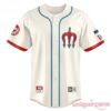 Diablos Rojos del Mexico Red Devils Spider Man Edition Jersey 2026 front view in cream with red trident logo and blue trim