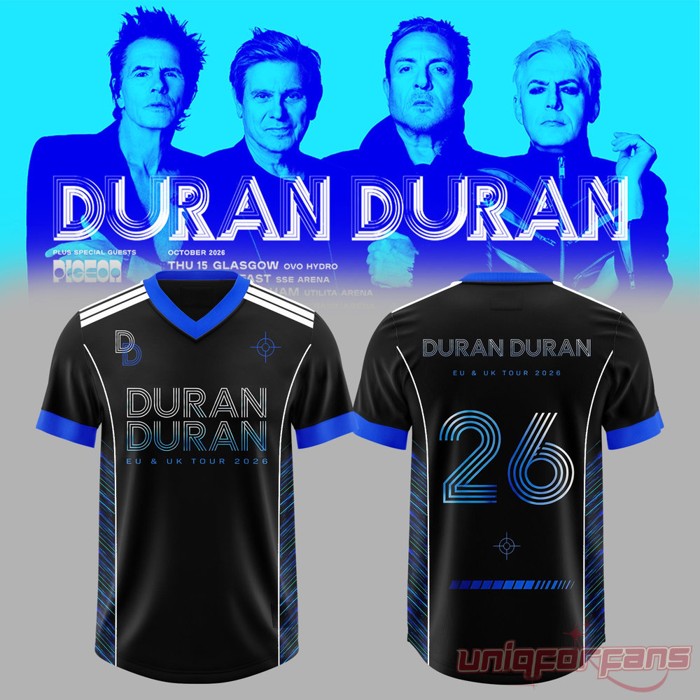 Duran Duran UK EU Autumn Tour 2026 White Exclusive Football Jersey Duran Duran UK EU Autumn Tour 2026 White Exclusive Football Jersey