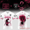 Ed Sheeran Loop Tour 2026 x Las Vegas Raiders white football jersey front and back set with pink graphic details