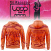Ed Sheeran Loop Tour North American 2026 orange hoodie with abstract red line graphics front and back