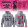 Ed Sheeran Loop Tour 2026 grey hoodie front and back view with cassette front logo and full tour dates back print