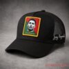 Black trucker hat featuring woven Cristiano Ronaldo patch on front panel and Soy Leyenda script on side mesh