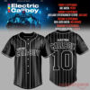 Electric Callboy Tanzneid Tour baseball jersey in black with white pinstripes, bold back name and number 10 print
