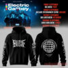 Electric Callboy Tanzneid Tour hoodie, black pullover with heavy metal font and globe graphic with lyrics on back