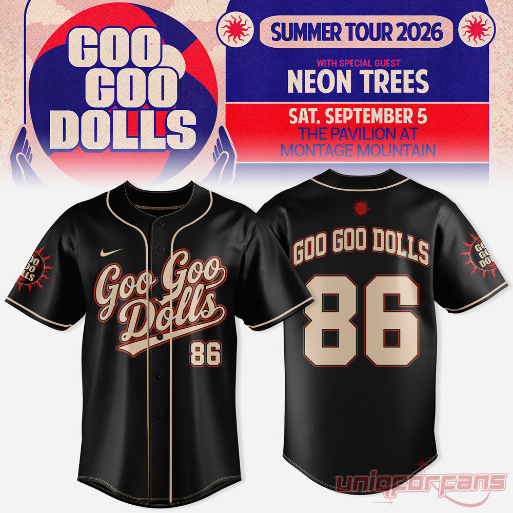 Goo Goo Dolls Summer 2026 Tour Limited Baseball Jersey Goo Goo Dolls Summer 2026 Tour Limited Baseball Jersey