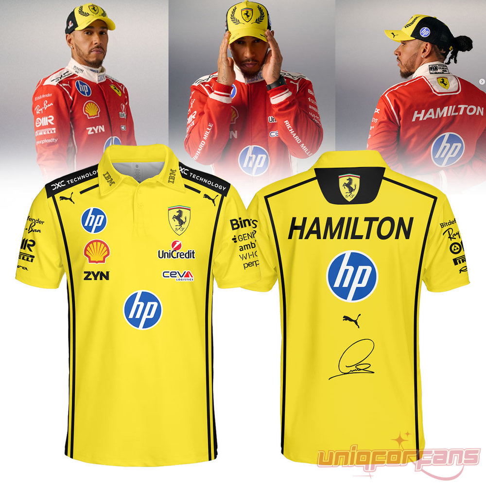 Hamilton Scuderia Ferrari Yellow T-Shirt Limited Edition Hamilton Scuderia Ferrari Yellow T-Shirt Limited Edition