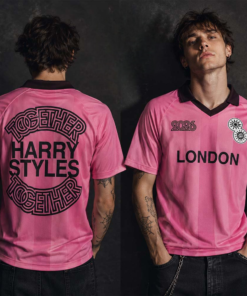 Harry Styles London UK 2026 At Wembley Stadium Pink Polo Football Jersey