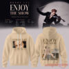 Henry Lau Enjoy The Show World Tour Signature Hoodie in beige, featuring a close-up eye print and piano back graphic