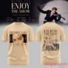 Henry Lau Enjoy The Show World Tour Vintage T-Shirt in beige, featuring a close-up eye print and piano stage graphic