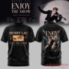 Henry Lau Enjoy The Show World Tour Vintage T-Shirt in black, with close-up eye front print and starry stage back art