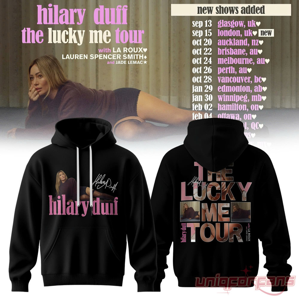 Hilary Duff The Lucky Me Tour Back Edition Hoodie - Uniqforfans