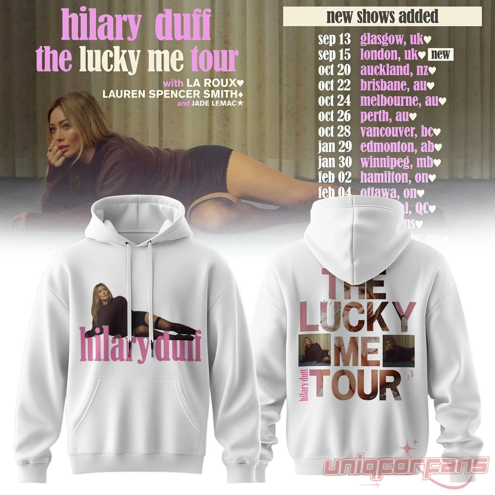 Hilary Duff The Lucky Me Tour White Edition Hoodie - Uniqforfans