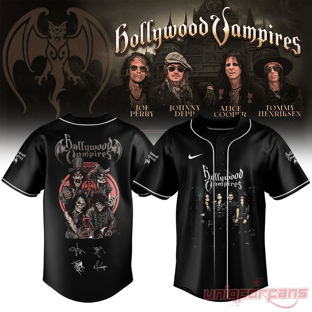 Hollywood Vampires Tour 2026 Baseball Jersey Signed Collection Hollywood Vampires Tour 2026 Baseball Jersey Signed Collection