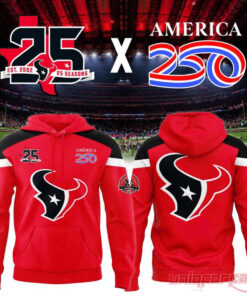 Houston Texans 25 Seasons x America 250 Red Two-Sided Graphic Pullover Houston Texans 25 Seasons x America 250 Red Two-Sided Graphic Pullover