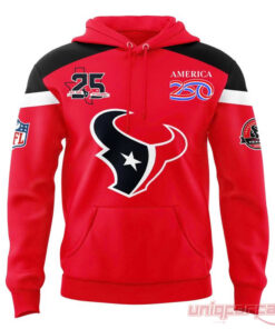 Houston Texans 25 Seasons x America 250 Red Two-Sided Graphic Pullover